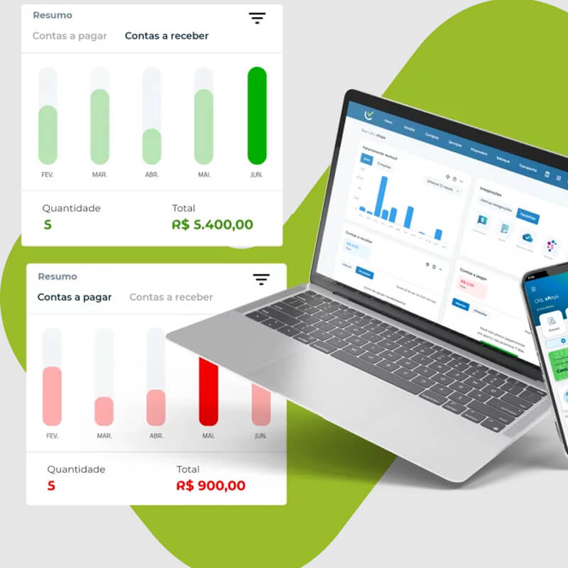 Funcionalidades que organizam a sua gestão, como controle de estoque eficiente para organizar mercadorias, controle financeiro com fluxo de caixa